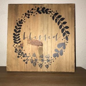 Wooden blessed sign